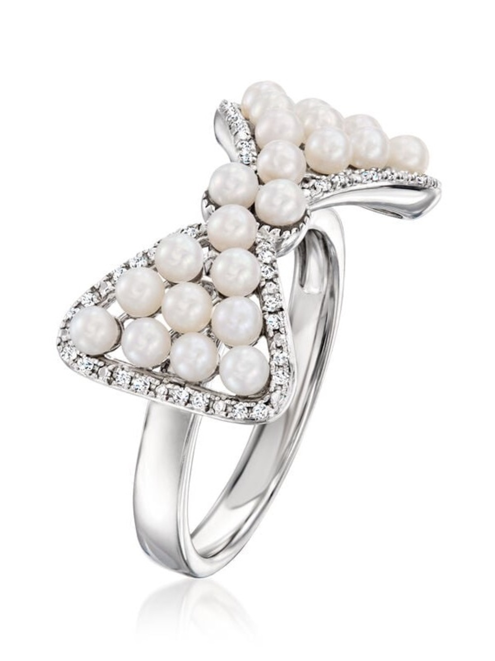 ❤️Pearl/Diamond Bow Ring❤️